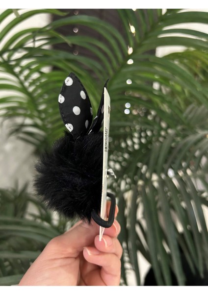Ponpon Peluş Çocuk Tokası, Puantiyeli Lastik Toka 201 273