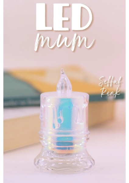 LED Mum Simli Tipi Pil Dahil 3 Adet - Dumansız Alev Ledli Yapay Dekoratif Mum Işığı Orta PT421