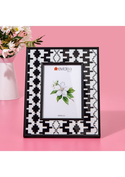 Deco Blanco Çerçeve - Beyaz / Siyah - 13X18 cm