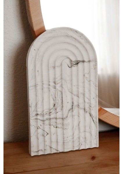 Rainbow Mermer Desen Dekoratif Sunum Tepsi