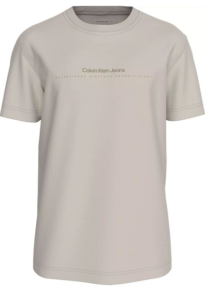 Erkek Ck Minimal Logo T-Shirt - Gri