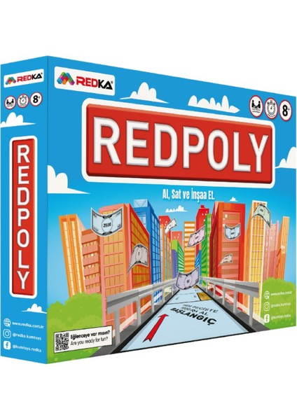 Emlak Ticaret Oyunu Redpoly Redka Monopoly Monopoli Strateji Oyunu Aile Oyunu Eğlenceli Kutu Oyunu