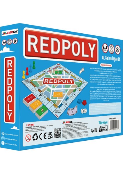 Emlak Ticaret Oyunu Redpoly Redka Monopoly Monopoli Strateji Oyunu Aile Oyunu Eğlenceli Kutu Oyunu modelleri