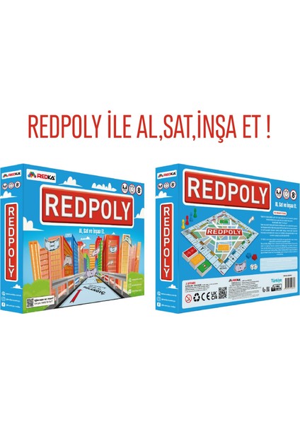 Emlak Ticaret Oyunu Redpoly Redka Monopoly Monopoli Strateji Oyunu Aile Oyunu Eğlenceli Kutu Oyunu indirimleri