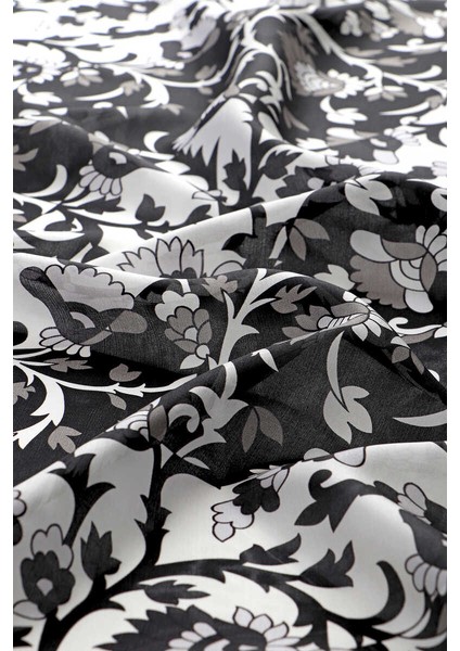 Siyah Şal Desen Vual Ipek Eşarp fiyatları