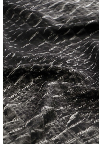 Siyah Deren Desen Twill Ipek Eşarp fiyatları