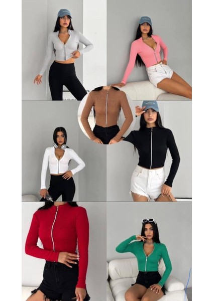 Kaşkorse Tam Fermuar Crop fiyatları
