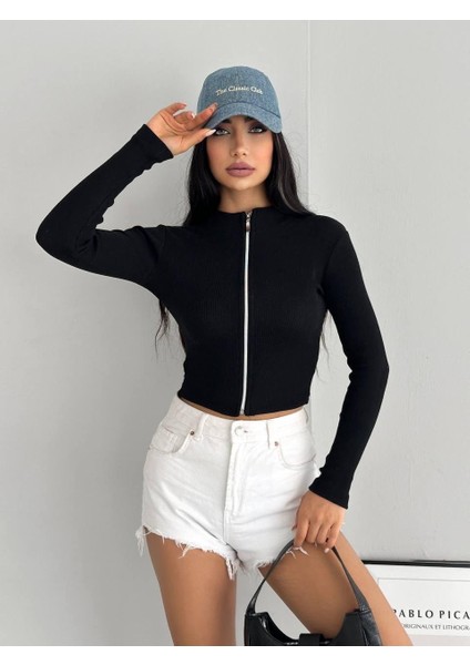 Kaşkorse Tam Fermuar Crop modelleri
