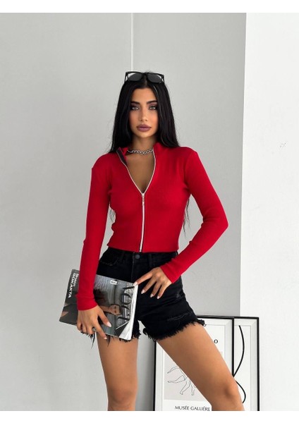 Kaşkorse Tam Fermuar Crop fırsatları
