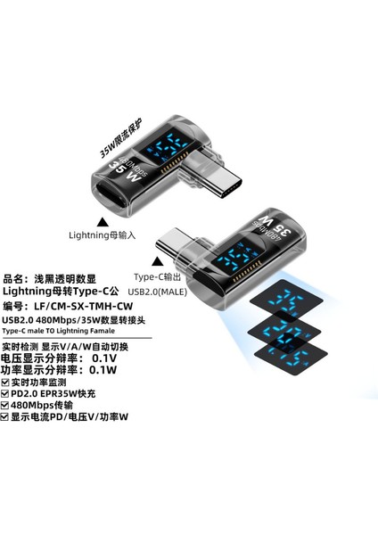 35W Type C To Lightninh 480MBPS Çevirici Dönüştürücü Otgkı