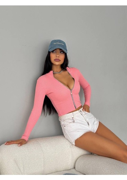 Kaşkorse Tam Fermuar Crop fırsatları