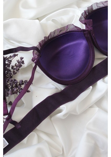 Midye Model Saten Şeritli Dolgulu Sütyen Külot Takımı - Bralet ve Külot Takımı indirimleri