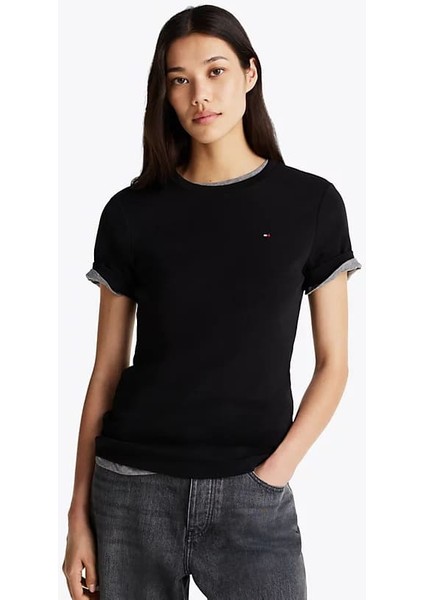 Kadın Slim Fit T-Shirt - Siyah