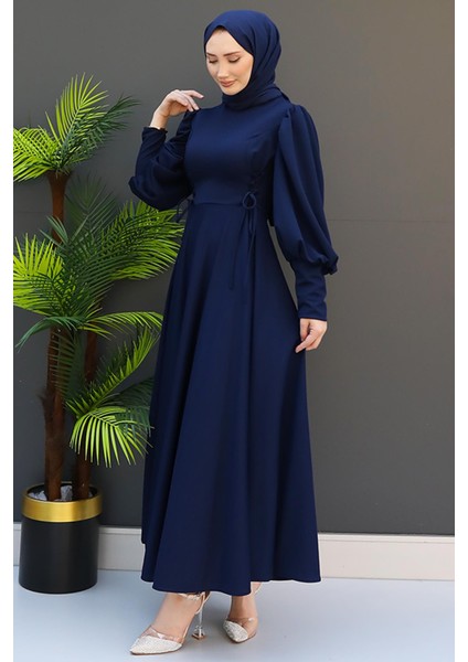 Ip Kuşaklı Elbise Lacivert fiyatları