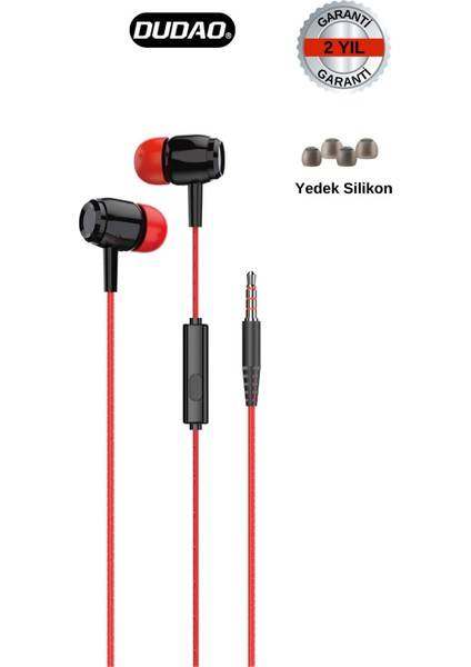 X10A - Kulak Içi Kablolu Kulaklıkjak Girişli Kırmızı