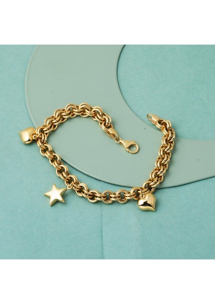 Pandora Charmlı 14 Ayar Sevgi Bilekliği modelleri