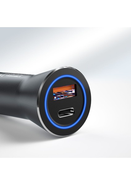 R4MAX - 45W Araç Içi Çakmaklık Şarj Adaptörü Aynı Anda USB ve Type C Şarj