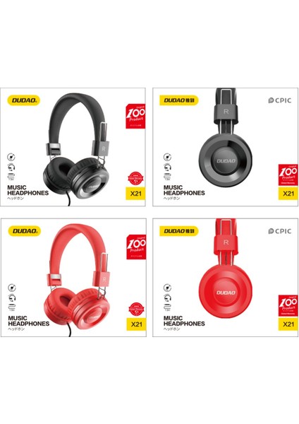 X21 - Kulak Üstü Kablolu Kulaklıkjak Girişli 1.5 Metre Kablo Uzunluğu Mikrofonlu Kırmızı indirimleri