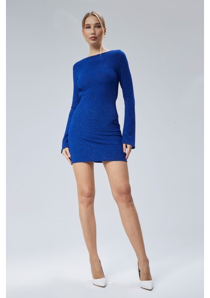 Derin Sırt Dekolteli Simli Mini Elbise fiyatları