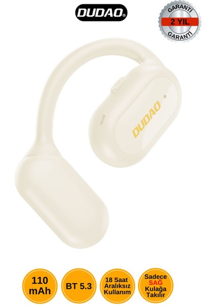 U4A - Kancalı Tws Bluetooth Kulaklık Iş Kulaklığı 5.3 Bt Versiyon 110 Mah