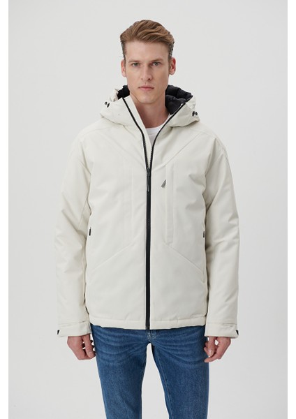 Erkek Kapüşonlu Mont - Bulut Gri