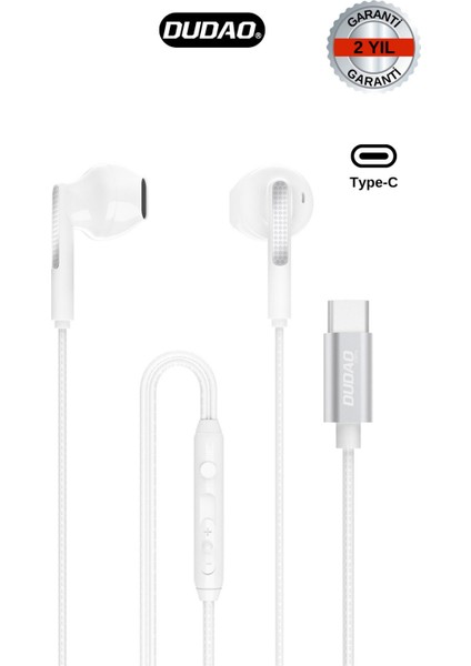 X3PRO Kulak Içi Kulaklık Type-C Girişli Beyaz