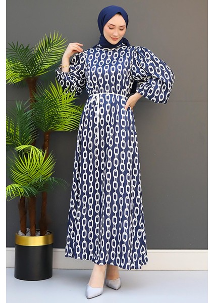 Zincir Model Elbise Lacivert fiyatları