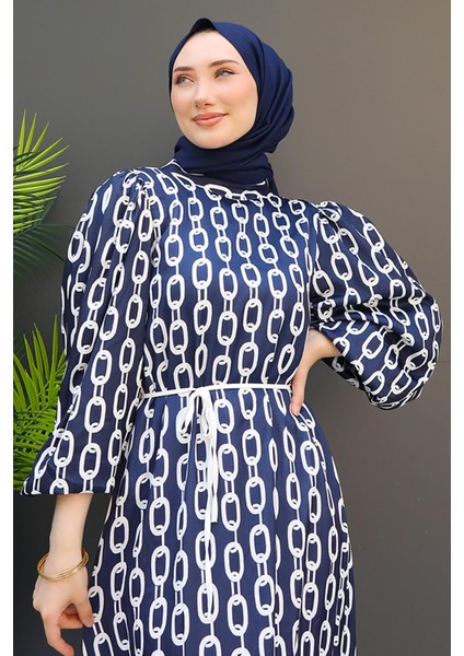 Zincir Model Elbise Lacivert indirimleri