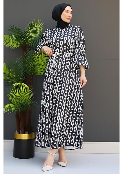 Zincir Model Elbise Siyah