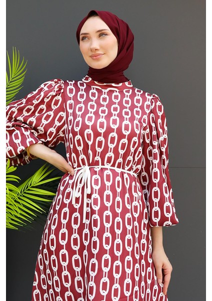 Zincir Model Elbise Bordo indirimleri