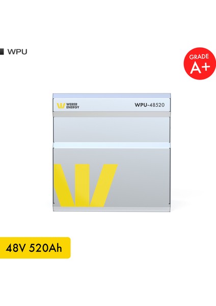 48V 500Ah 26.8kW LiFePO4 WPU Series Bluetooth’lu Lityum Demir Fosfat Akü