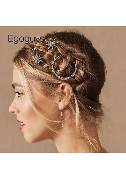 S Yıldız Ay Yıldız Kar Tanesi Tokalar Kristal Rhinestones Saç Klipleri Kadın Moda Şekillendirici Araçları Kızlar Saç Tokası Elmas Saç Aksesuarları (Yurt Dışından) fiyatları
