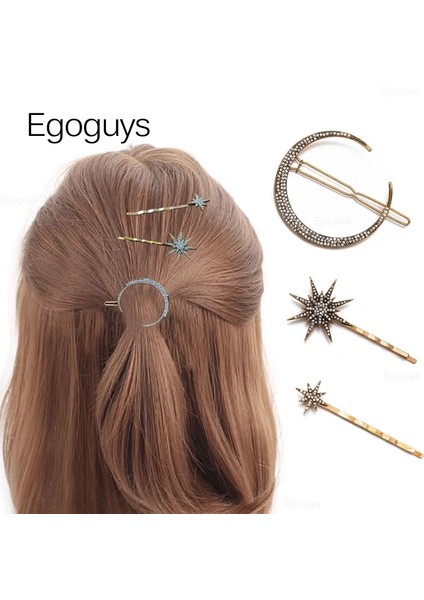 S Yıldız Ay Yıldız Kar Tanesi Tokalar Kristal Rhinestones Saç Klipleri Kadın Moda Şekillendirici Araçları Kızlar Saç Tokası Elmas Saç Aksesuarları (Yurt Dışından) modelleri