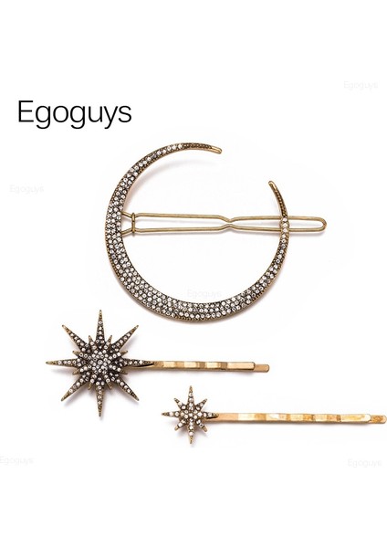 S Yıldız Ay Yıldız Kar Tanesi Tokalar Kristal Rhinestones Saç Klipleri Kadın Moda Şekillendirici Araçları Kızlar Saç Tokası Elmas Saç Aksesuarları (Yurt Dışından) fırsatları