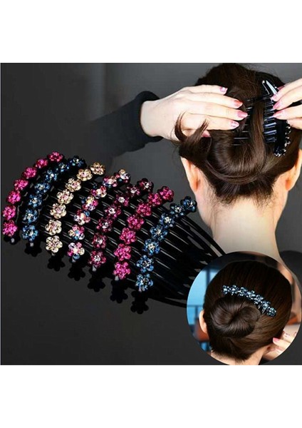 Beyaz Rhinestone Saç Fırçası Saç Klipleri Yedi Diş Tarak Saç Artefakt Tokalar Kadın Saç Şekillendirici Saç Tokası Hairband (Yurt Dışından) fiyatları