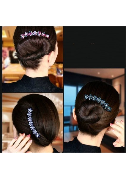 Beyaz Rhinestone Saç Fırçası Saç Klipleri Yedi Diş Tarak Saç Artefakt Tokalar Kadın Saç Şekillendirici Saç Tokası Hairband (Yurt Dışından) fırsatları