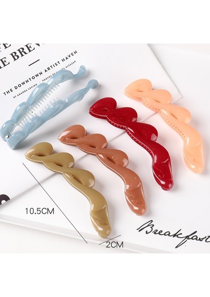 T Sarı 10.5 cm Hollow Out Muz Klip Kadınlar Için Düz Renk Büküm Firkete Kızlar At Kuyruğu Klip Tokalarım Saç Şekillendirici Araçları Aksesuarları Şapkalar (Yurt Dışından) indirimleri
