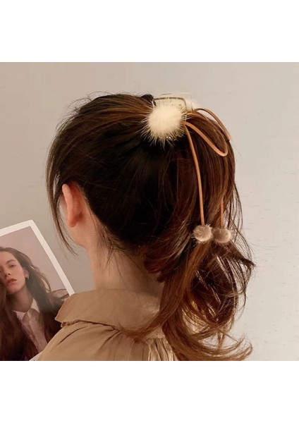 Pembe Yeni Sevimli Püskül Saç Pençe Kadın Kızlar Için Saç Tokası Patlama Hairgrips Arka Kafa Üst Klip Firkete Saç Aksesuarları (Yurt Dışından) modelleri