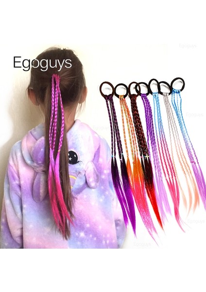 No.7 1 Adet Kızlar Saç Halka Peruk At Kuyruğu Tutucu Elastik Bantlar Çocuklar Scrunchie Lastik Bantlar Büküm Örgü Halat Saç Süsü Şapkalar (Yurt Dışından)