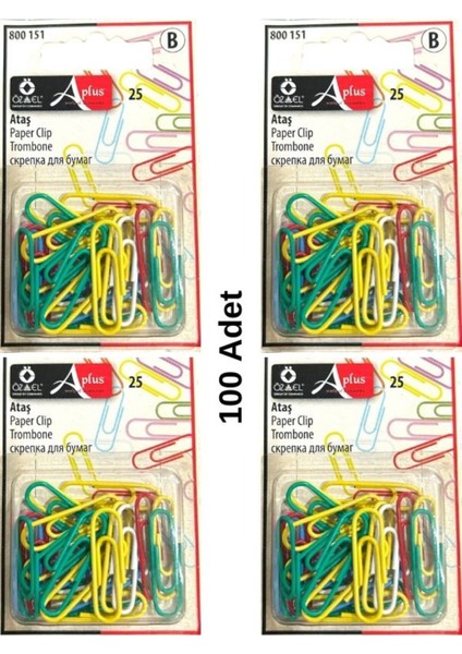 100 Adet Renkli Ataş, Defter Ataşı, Çok Amaçlı Ataş 800 151