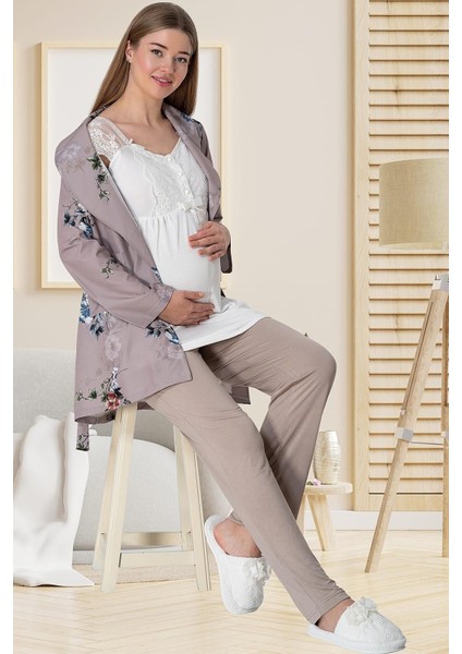 Pamuklu & Likralı, Hamile & Lohusa Pijama ve Sabahlık Seti