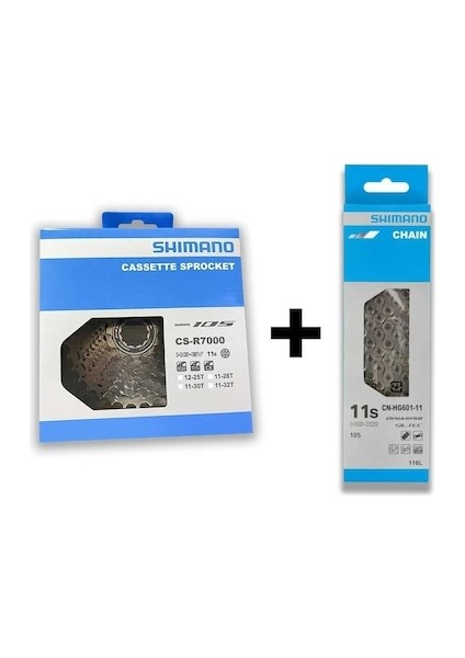 Cs- R7000 105 11-30T Ruble + Shimano CN-HG601 Zincir 11 Vites Set
