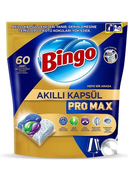 Akıllı Kapsül Pro Max Bulaşık Makinesi Tableti 60'lı x 3 Adet (180 Kapsül) fırsatları