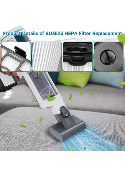 BU3523 Temiz Kablosuz Süpürge Çubuk Vakum BU3521 BU3120 Filtre ve Köpük Için Aksesuarlar (Yurt Dışından) fiyatları