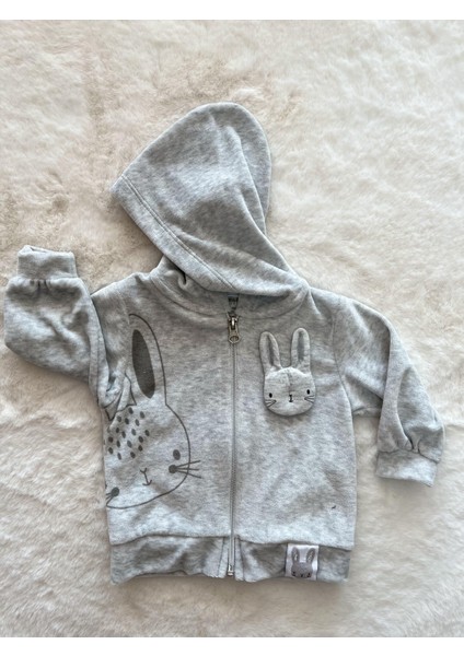 Kız Rabbit Kadife Hırka