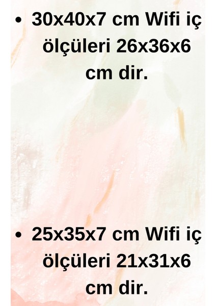 Beyaz-Gold 30 x 40 x 7 cm Wifi Amblemli Duvara Asılabilir Sigorta ve Modem-Wifi Saklama Kutusu! Saklama Kutusu