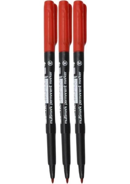 Markör Asetat Kalemi M Kırmızı - 3 Adet