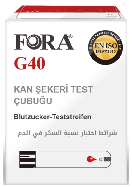G40 Şeker Ölçüm Cihazı + Strip 50'li x 6 Kutu+ 100ADET Lancet