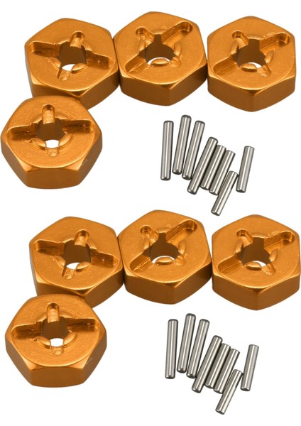 8x Alüminyum Alaşım 12MM Birleştirici Tekerlek Hub Hex Adaptörü Yükseltmeler Için 144001 1/14 Rc Araba Yedek Parçaları, Sarı (Yurt Dışından)