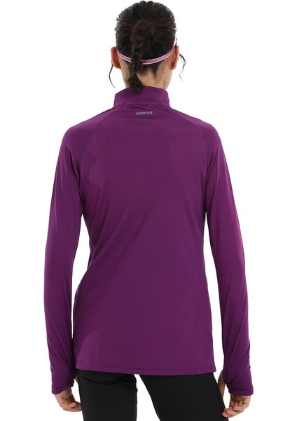 Almeria Midlayer Kadın Mor Koşu Sweatshirt 24KK004-MOR fiyatları
